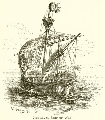 Navire de guerre médiéval - English School