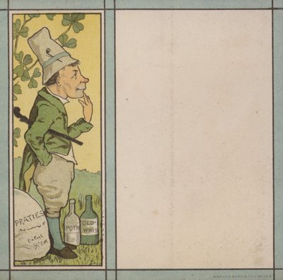 Illustration de menu : Irlande (lithographie en couleur) - English School
