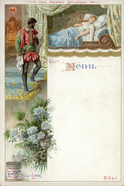 Menu avec une scène d