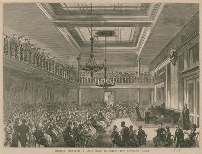 Le nouveau bâtiment de Messrs Metzler & Co - la salle de concert - English School