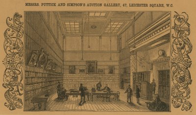 Salle des ventes de Messrs Puttick et Simpson, Leicester Square - English School