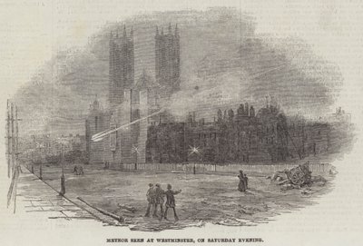 Météore vu à Westminster, le samedi soir (gravure) - English School