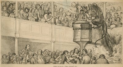Prédicateur méthodiste en conférence avec un démon sur l