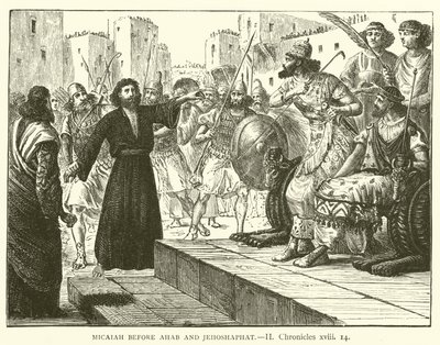 Michée devant Achab et Josaphat, II Chroniques, xviii - English School