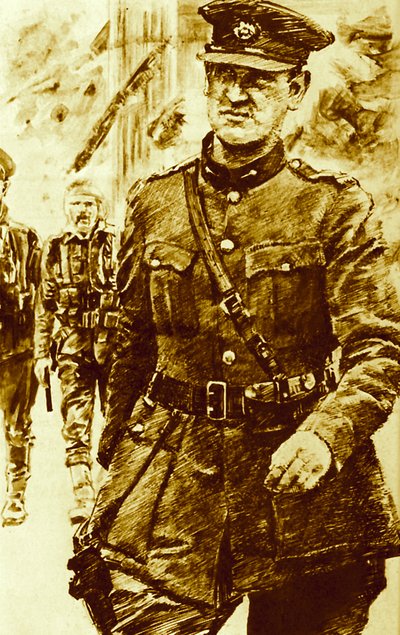 Michael Collins, chef des rebelles lors du soulèvement de Pâques en Irlande, 1916 - English School