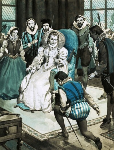 Miles Philips reçu en audience par la reine Elizabeth I - English School