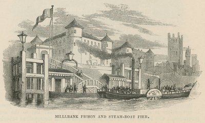 Prison de Millbank et embarcadère de bateaux à vapeur - English School