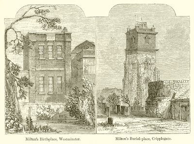 Lieu de naissance de Milton, Westminster. Lieu de sépulture de Milton, Cripplegate - English School