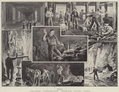 Exploitation minière (gravure) - English School