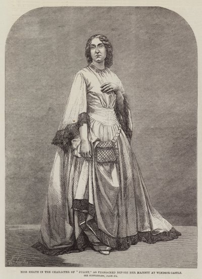 Mlle Heath dans le rôle de "Juliette," joué devant Sa Majesté au château de Windsor - English School