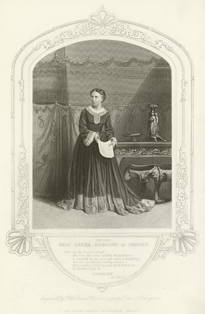 Mlle Laura Addison comme Imogen, Cymbeline, Acte I, scène VII - English School