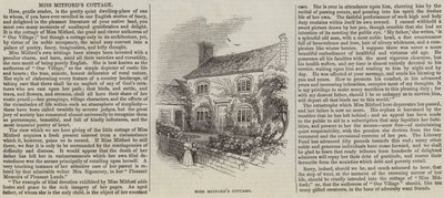 Cottage de Miss Mitford (gravure) - English School