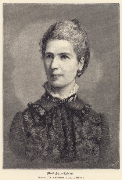 Miss Shaw-Lefevre, directrice du Somerville Hall, Cambridge (gravure) - English School