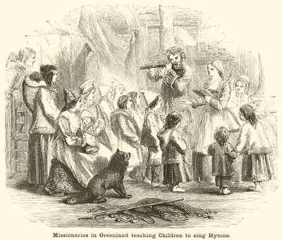 Missionnaires au Groenland enseignant des hymnes aux enfants - English School