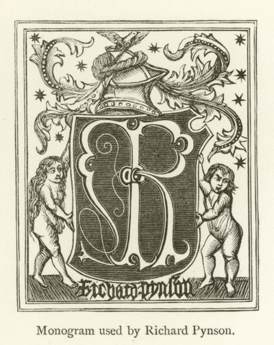 Monogramme utilisé par Richard Pynson - English School