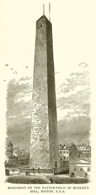 Monument sur le champ de bataille de Bunker Hill, Boston, États-Unis - English School