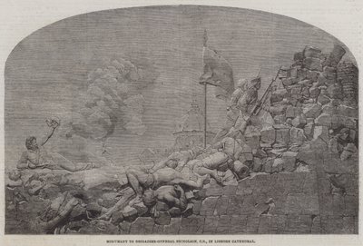Monument au brigadier-général Nicholson, CB, dans la cathédrale de Lismore (gravure) - English School