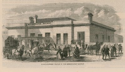 Station Moorgate Street du Metropolitan Railway - English School