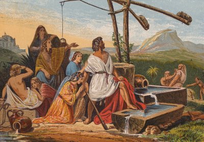 Moïse sauvant les filles de Jéthro - English School