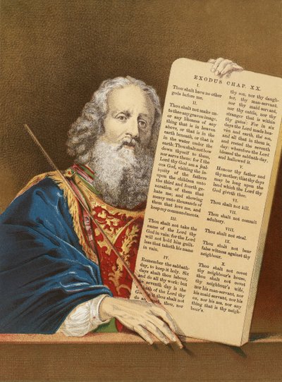 Moïse avec les tables de la loi - English School