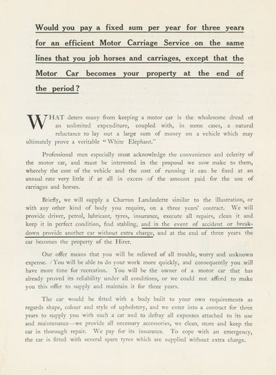 Service de voiture à moteur - English School