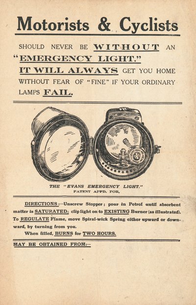 Automobilistes et Cyclistes, Lumière d