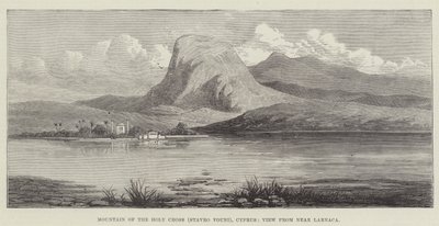 Montagne de la Sainte-Croix (Stavro Vouni), Chypre, vue près de Larnaca (gravure) - English School