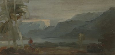 Paysage montagneux avec figures et bétail, précédemment attribué à J.M.W. Turner (1775-1851) et aussi attribué à Peter de Wint (1784-1849), 1806-07 - English School
