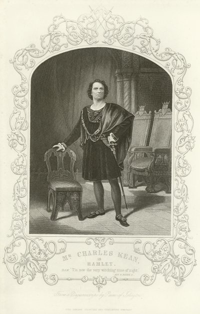 M. Charles Kean comme Hamlet, Hamlet, Acte III, scène II - English School