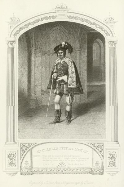 M. Charles Pitt comme Gloster, Henri VI, Partie III - English School