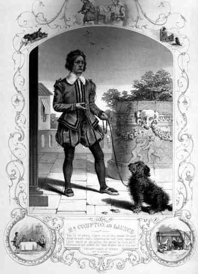 M. Compton en Lance, Acte IV Scène II, dans Les Deux Gentilshommes de Vérone, par William Shakespeare - English School