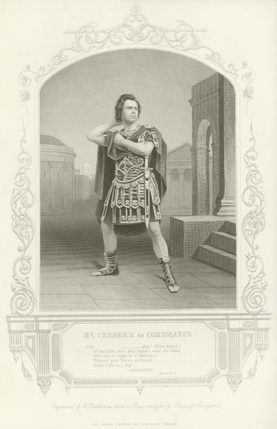 M. Creswick comme Coriolan, Coriolan, Acte V, scène III - English School