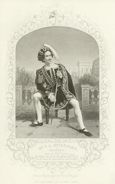M. E L Davenport en Bénédick, Beaucoup de bruit pour rien, Acte II, scène iii - English School