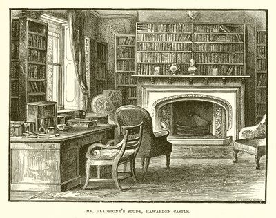 Bureau de M. Gladstone, Château de Hawarden - English School