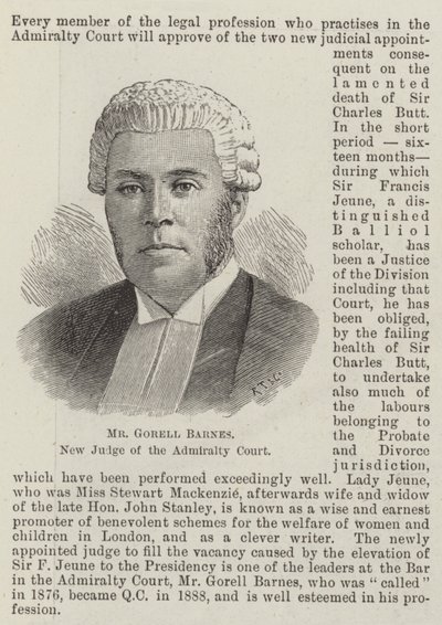 M. Gorell Barnes, nouveau juge de la cour de l