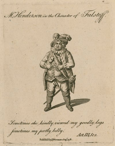 M. Henderson dans le rôle de Falstaff - English School