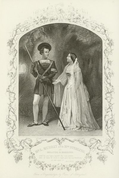 M. L Murray et Mme Stirling comme Orlando et Rosalind, Comme il vous plaira, Acte V, scène iv - English School