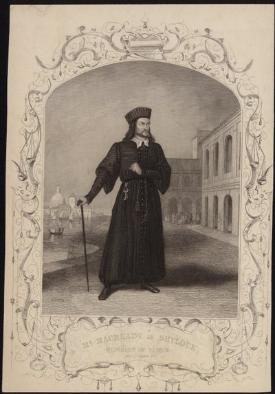 M. Macready en Shylock - English School