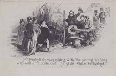 M. Pickwick plaisantant avec les jeunes filles - English School