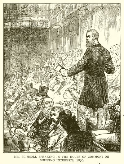 M. Plimsoll parlant à la Chambre des communes sur les intérêts maritimes, 1870 - English School
