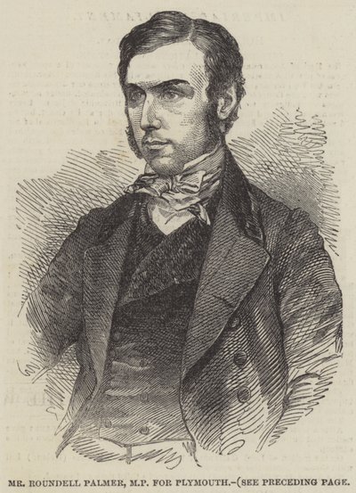 M. Roundell Palmer, député de Plymouth (gravure) - English School