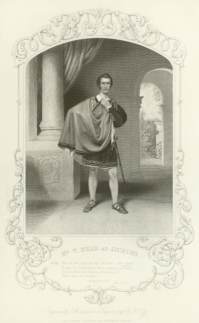 M. T Mead comme Iachimo, Cymbeline, Acte I, scène VII - English School