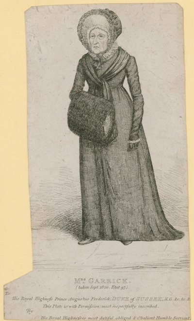 Mme Garrick (Eva Marie Veigel), prise en septembre 1820 - English School