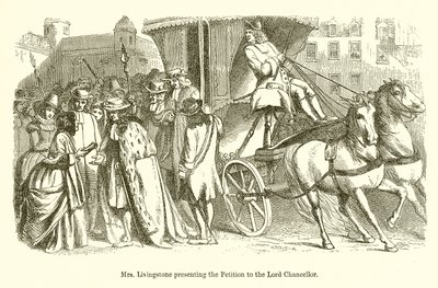 Mme Livingstone présentant la Pétition au Lord Chancelier - English School