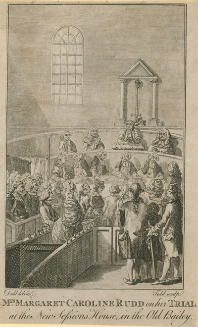 Mme Margaret Caroline Rudd lors de son procès à la nouvelle Sessions House à Old Bailey - English School