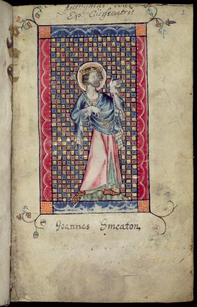 Saint Edmond, miniature du Psautier de Macclesfield, Usage de Sarum, East Anglia, vers 1330 - English School