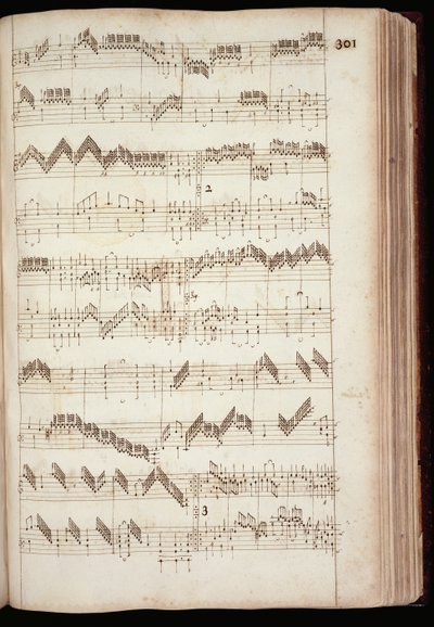 Mu Ms 168, p.301 : Page du Fitzwilliam Virginal, anthologie de musique pour clavier des XVIe et début XVIIe siècles - English School