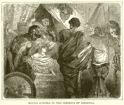 Mucius Scaevola en présence de Porsenna - English School
