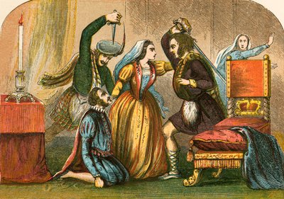 Meurtre de David Rizzio en présence de Marie Stuart - English School