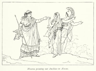 Musaeus montrant Anchises à Énée - English School
